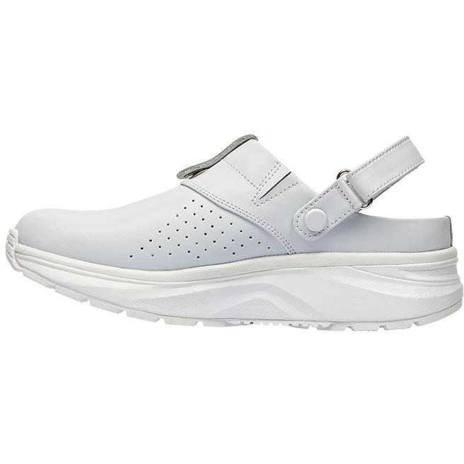 Joya Womens IQ ESD Leather Clog Shoes - White 2951