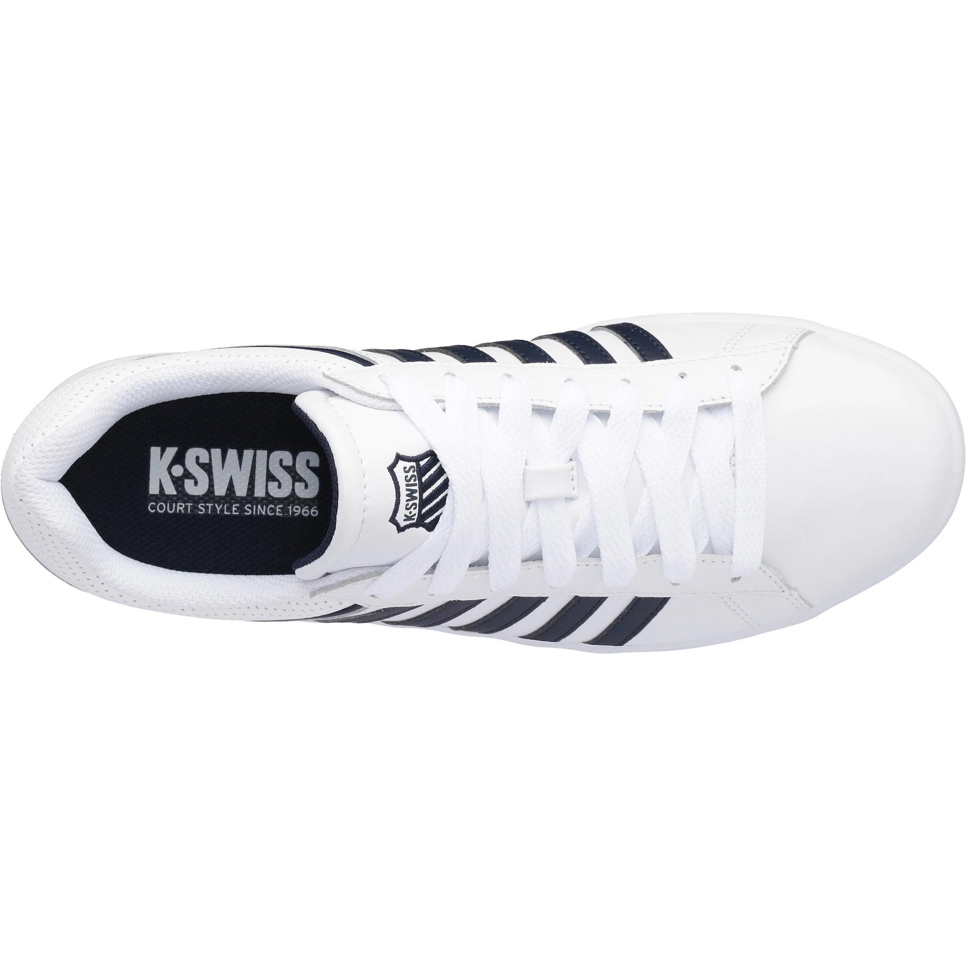 K-Swiss Mens Court Winston Leather Trainers - White Navy