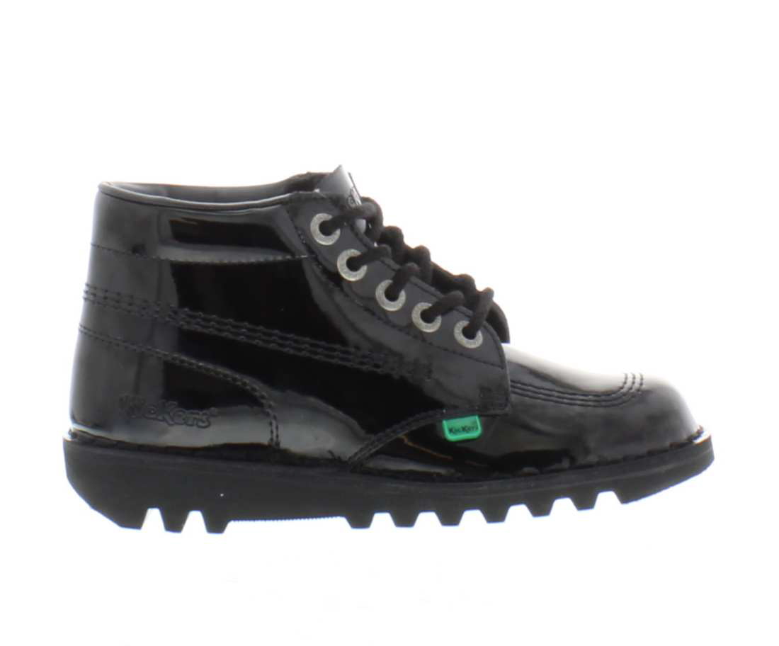 Kickers Kids Kick Hi Core High Top Ankle Boots - Black Patent 2951