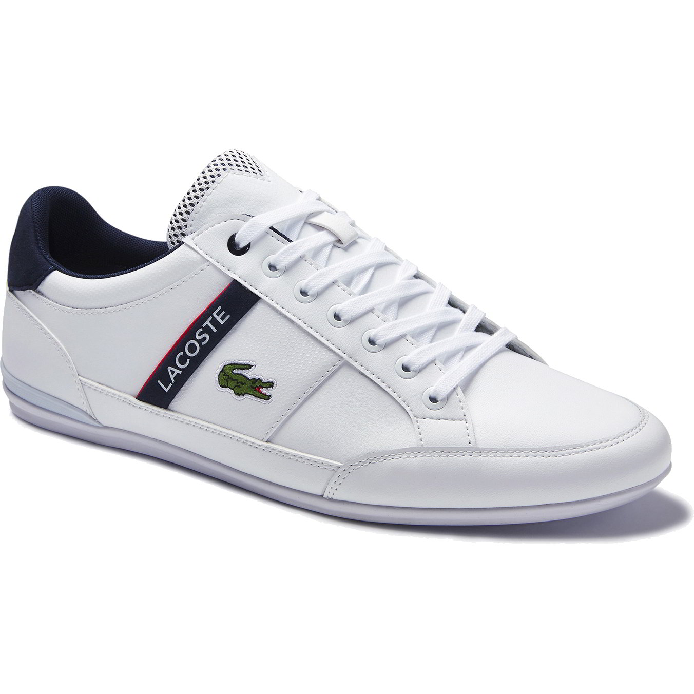 Lacoste Mens Chaymon 120 Trainers - White Navy Red 2951
