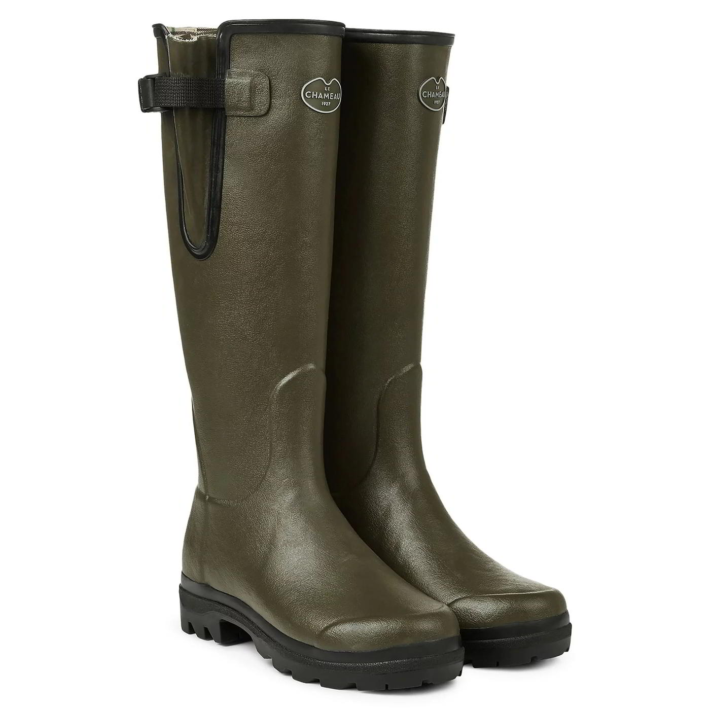 Le Chameau Womens Vierzon Jersey Lined Wellies Rain Boots - UK 4 Green 2951