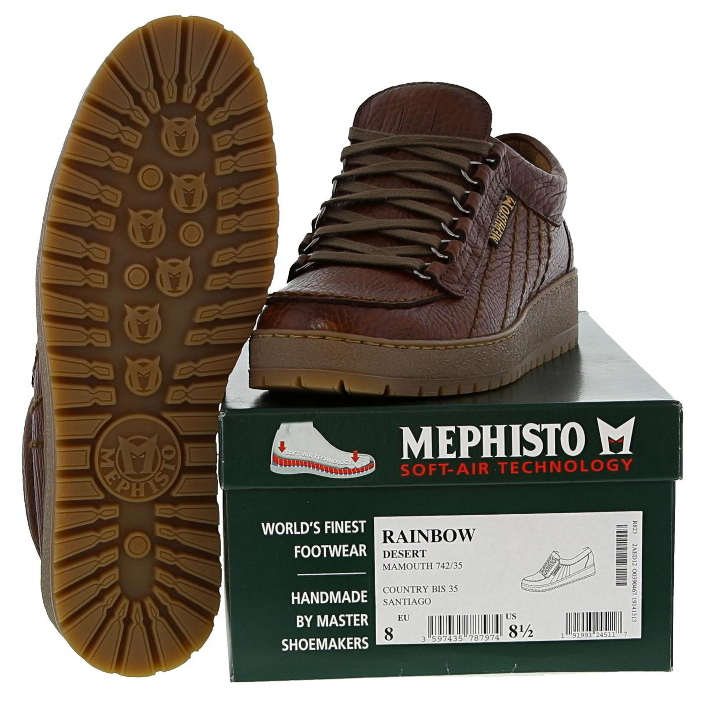 Mephisto Mens Rainbow Heritage Walking Shoes Trainers - UK 12
