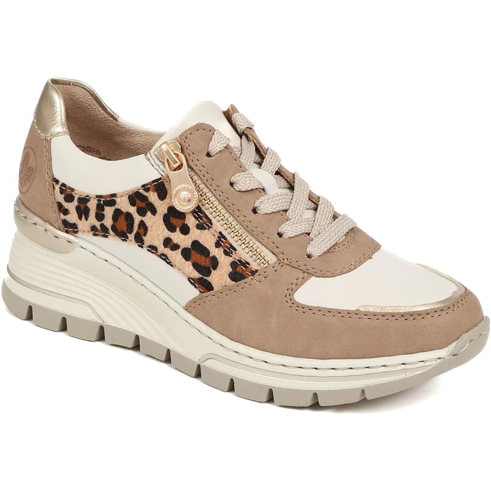 Rieker Women's N8308-64 Leopard Print Zip Trainers Shoes - UK 4 / EU 37