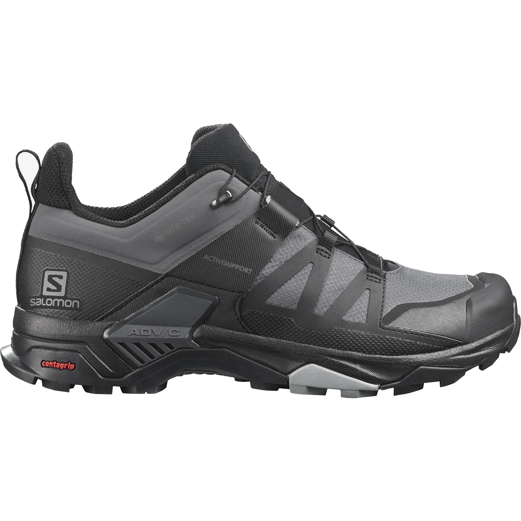 Salomon Mens X Ultra 4 GTX Wide Fit Waterproof Shoes - Magnet Black Monument 2951