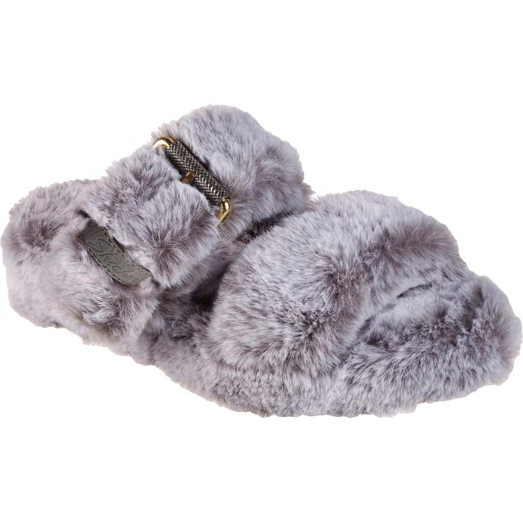 Skechers Women's Cozy Wedge Vegan Faux Fur Slide Slippers - UK 7