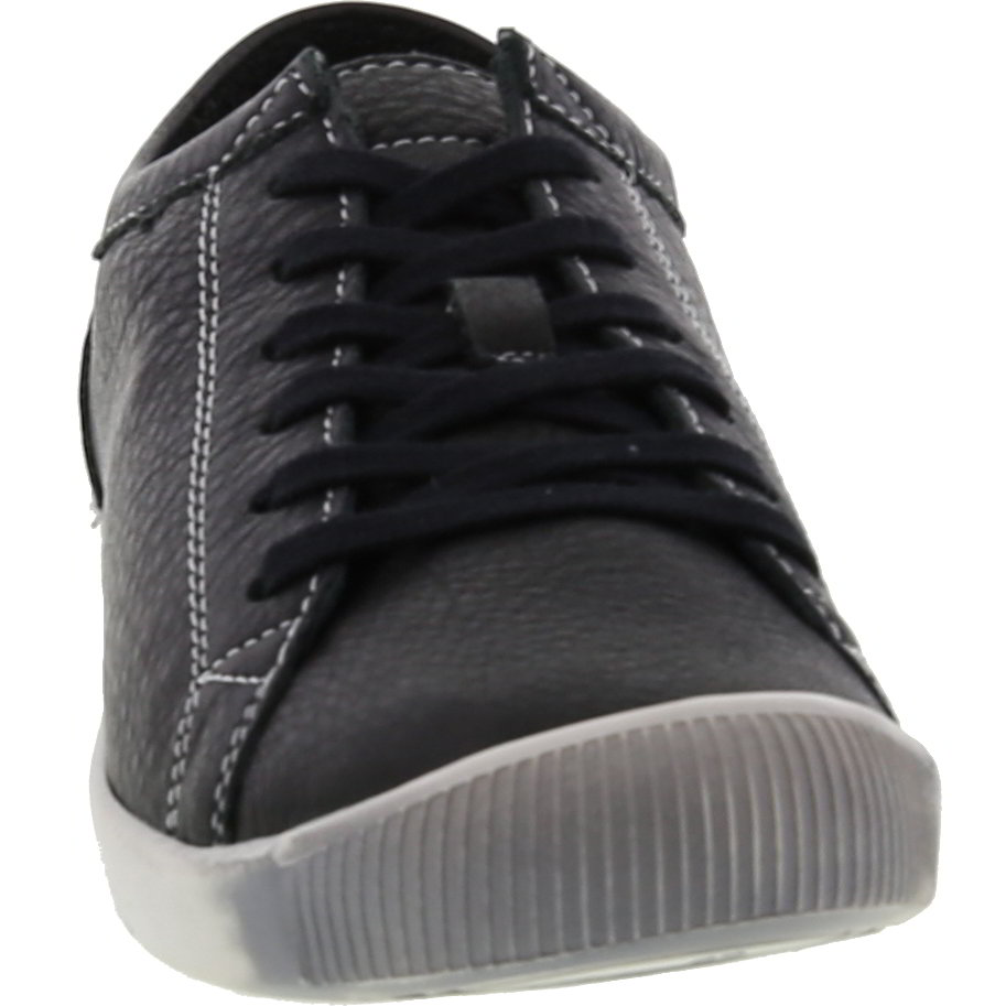 Softinos By Fly London Womens Isla Leather Trainers - Black Smooth