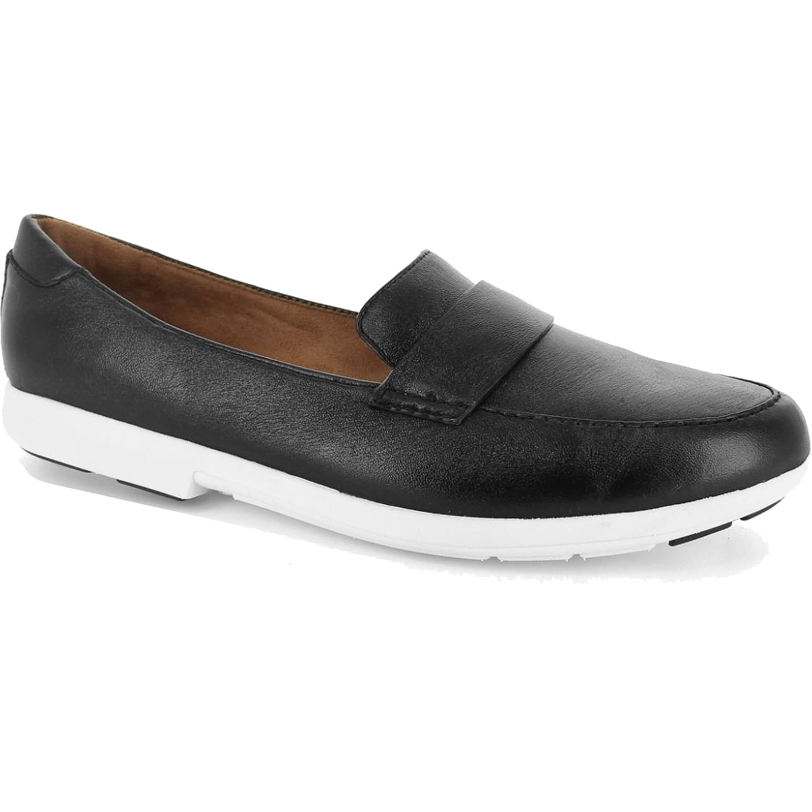 Strive Women's Milan Slip On Loafers Shoes - Black Leather - UK 5
