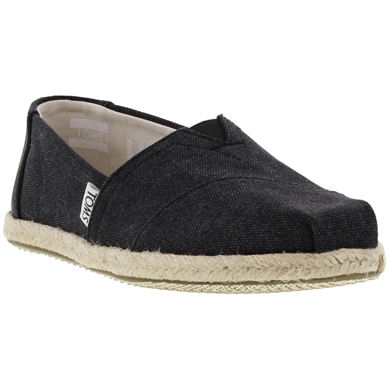 TOMS Toms Womens Classic Espadrille Vegan Shoes - Black Washed 2951