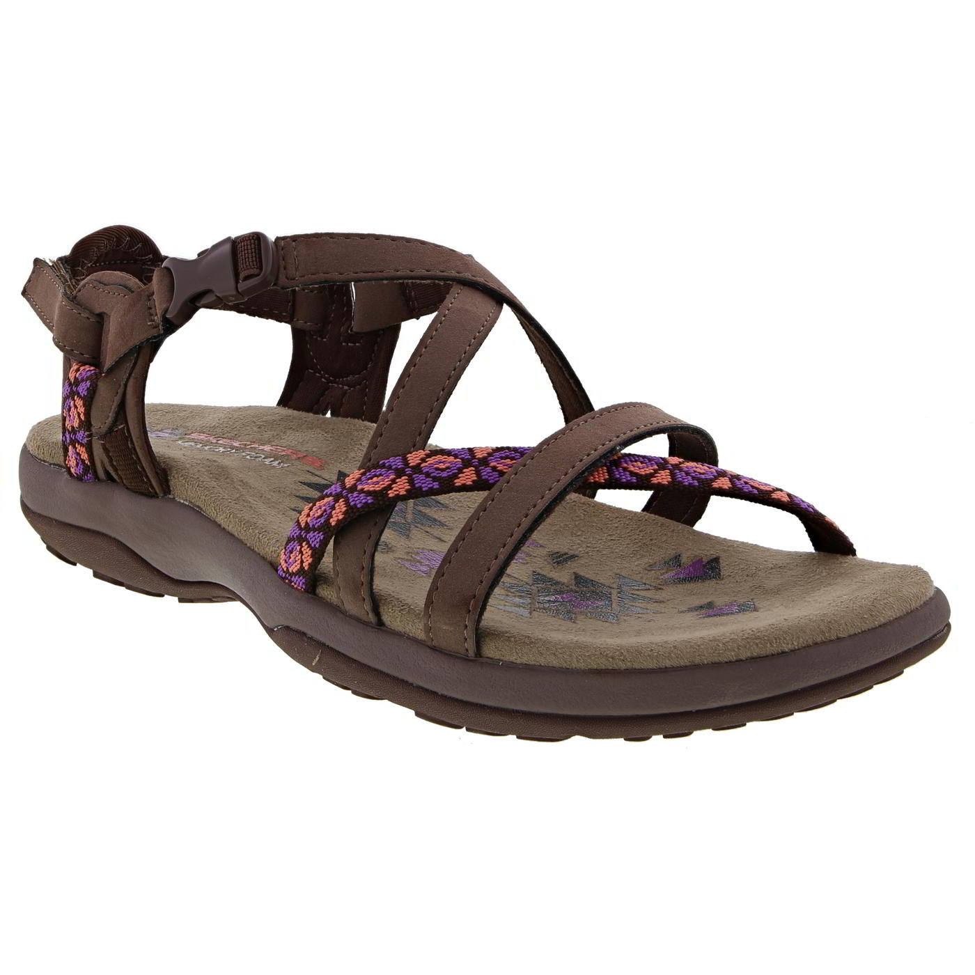 Skechers Womens Reggae Slim Vacay Adjustable Walking Sandals - Chocolate 2951