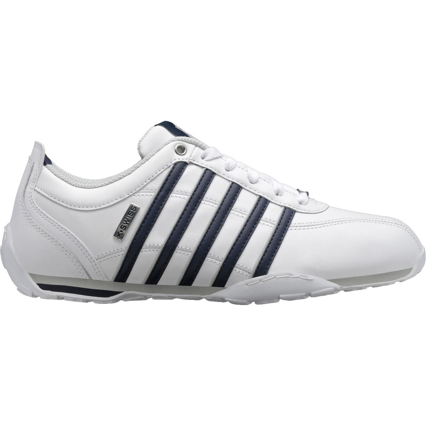 K-Swiss Mens Arvee 1.5 Leather Trainers Shoes - White Navy Grey Violet - UK 8.5