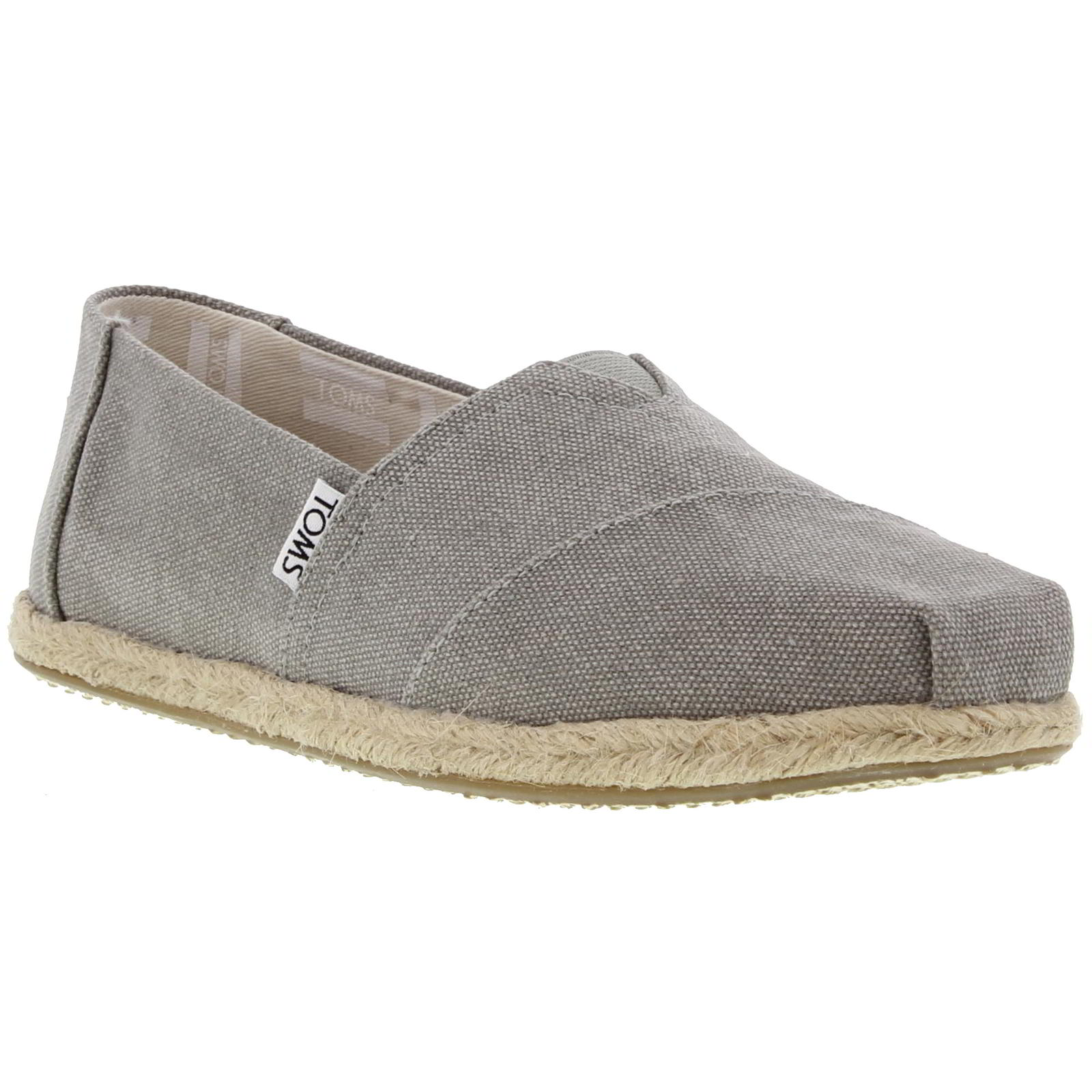 TOMS Toms Womens Classic Espadrille Vegan Shoes - Drizzle Grey Washed 2951