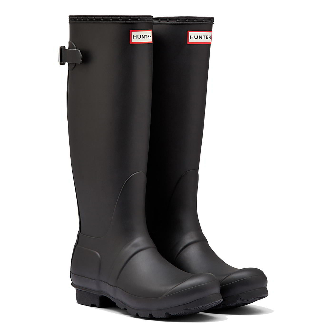 Hunter Womens Original Back Adjustable Wellies Rain Boots - Black 2951
