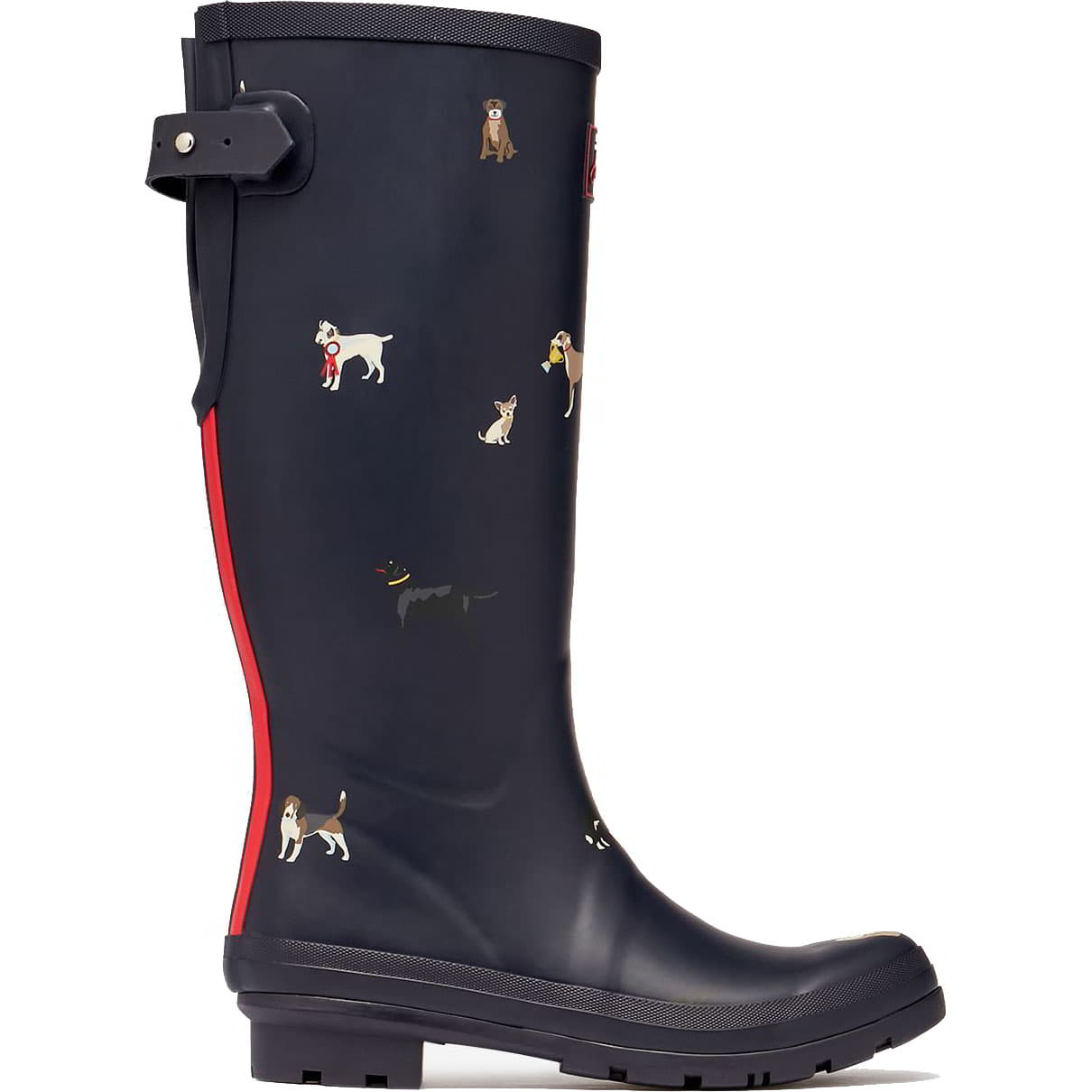 Joules Womens Welly Print Tall Wellington Boots Wellies - Navy Dogs - Uk 8