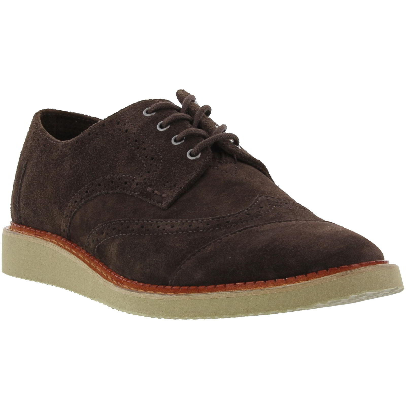 TOMS Toms Mens Brogues Shoes - Chocolate Brown Suede 2951