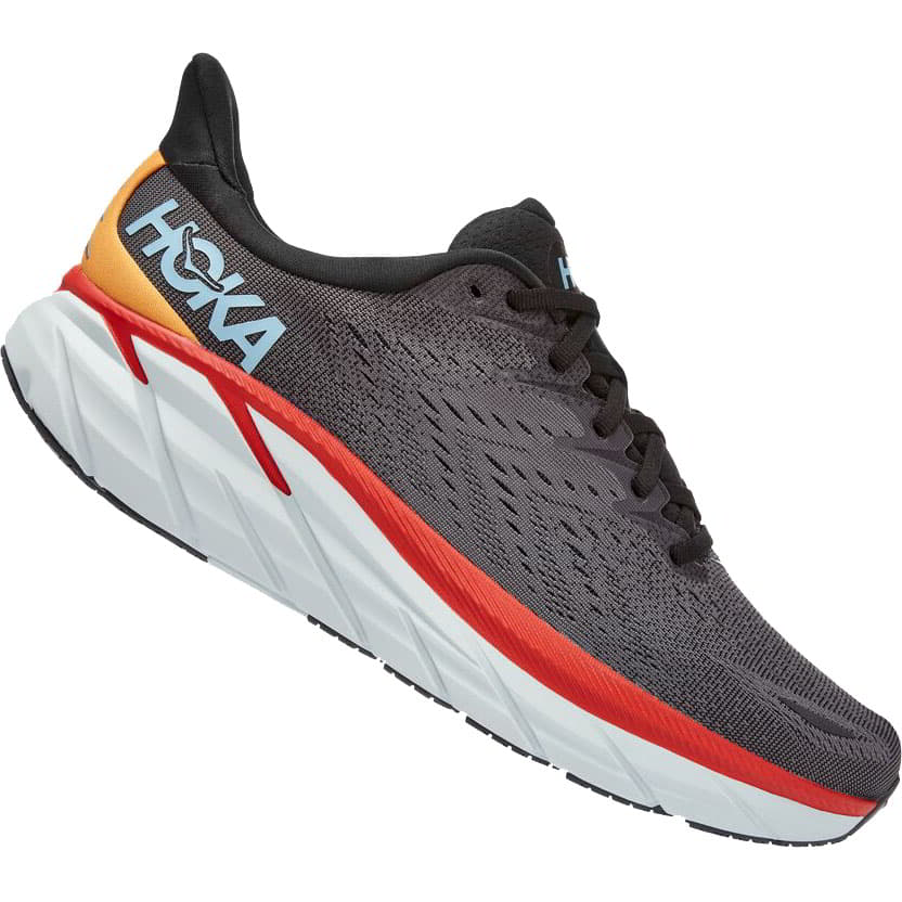 Hoka One Mens Clifton 8 Running Shoes - Anthracite Castlerock 2951