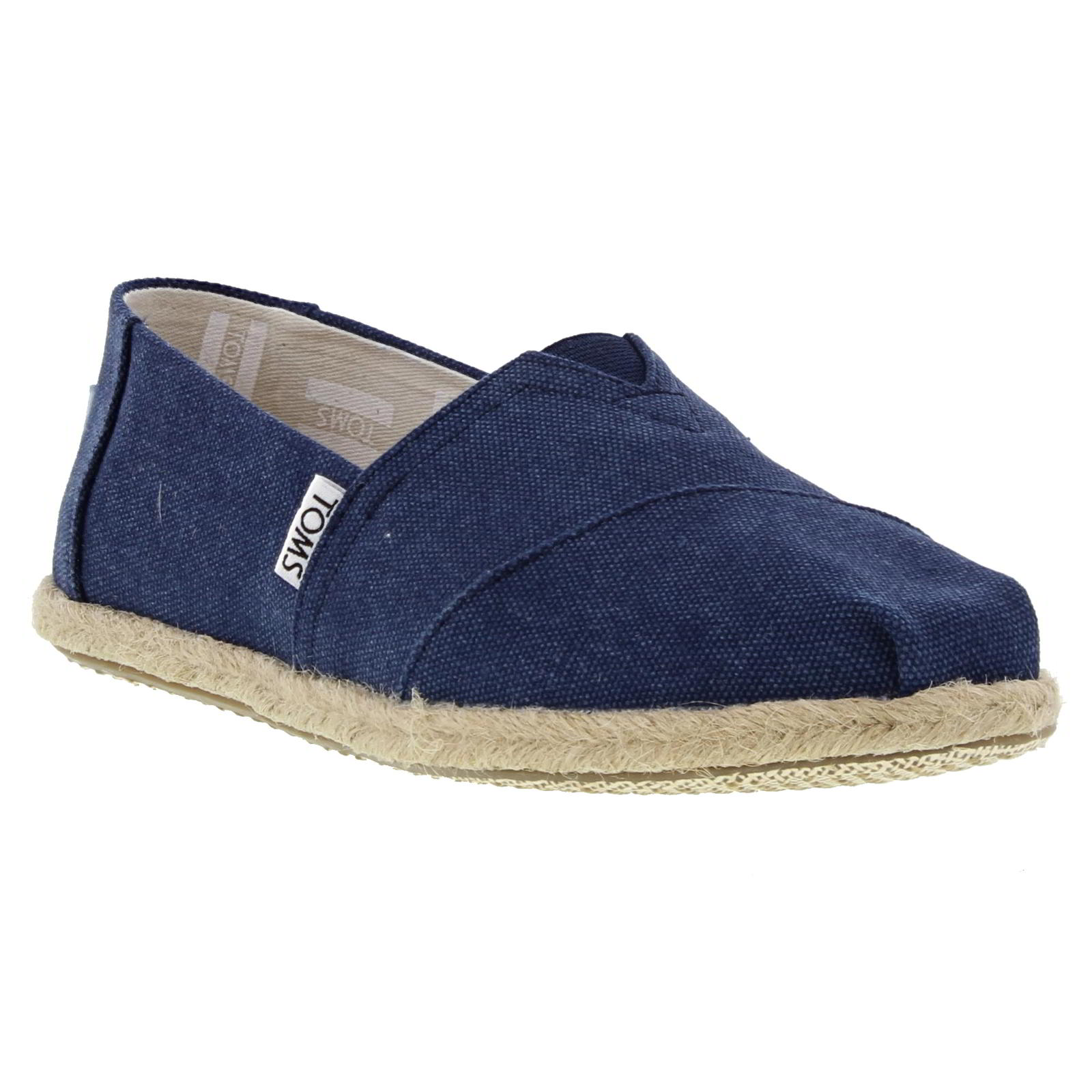 TOMS Toms Womens Classic Espadrille Vegan Shoes - Navy Washed 2951