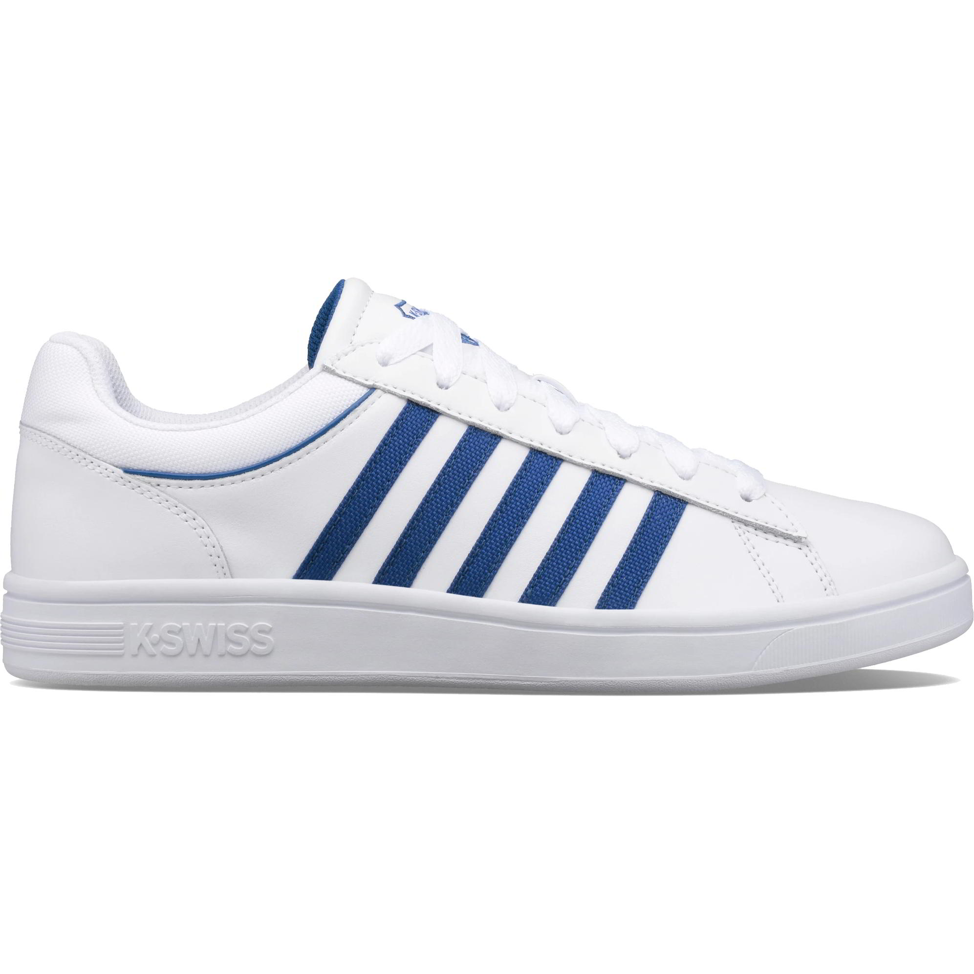 K-Swiss Mens Court Winston Leather Trainers - White Classic Blue