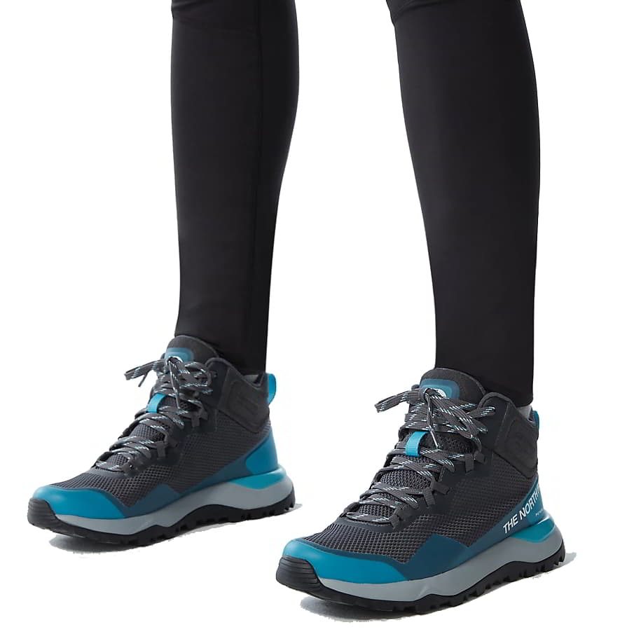 The North Face Womens Activist Mid Futurelight Waterproof Walking Boots - Zinc Grey Maui Blue 2951